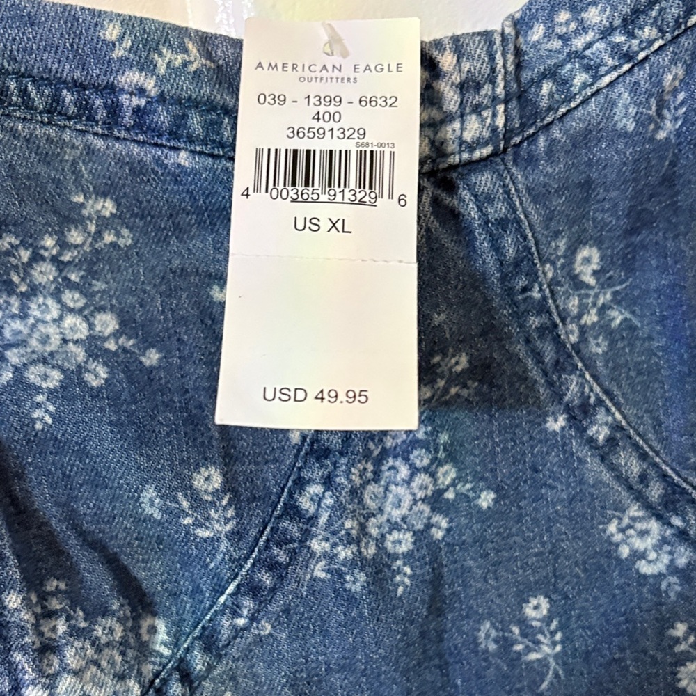 American Eagle Outfitters Dark Blue Floral Mini Dress - Picture 2 of 8